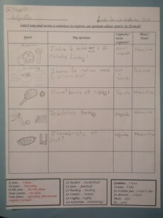 Example of year 6 MFL workbook