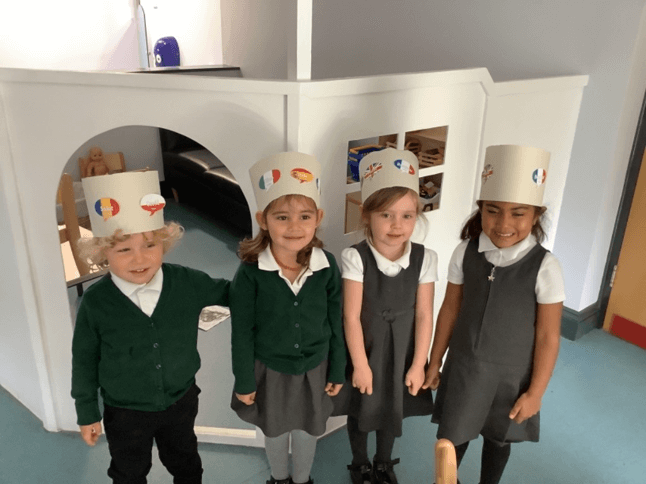 Photo of EYFS pupils learning about languages